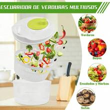 Escurridor de Verduras, Escurridor de Ensalada de Plástico Gran Capacidad, Fácil de Usar para Cocina, Lavar y Secar Lechuga y Hortalizas - L - Ver 12