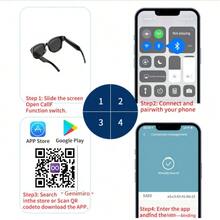 Gafas Inteligentes LIGE con Batería de Gran Capacidad 290mAh Asistente de Voz AI/Grabación de Fotos/Videos/Control de Música/Llamadas Telefónicas/Alertas de Notificación/Traducción AI/Reconocimiento Inteligente de Objetos/Control Táctil/Gafas Inteligentes Multifunción - 1 Set - Ver 12