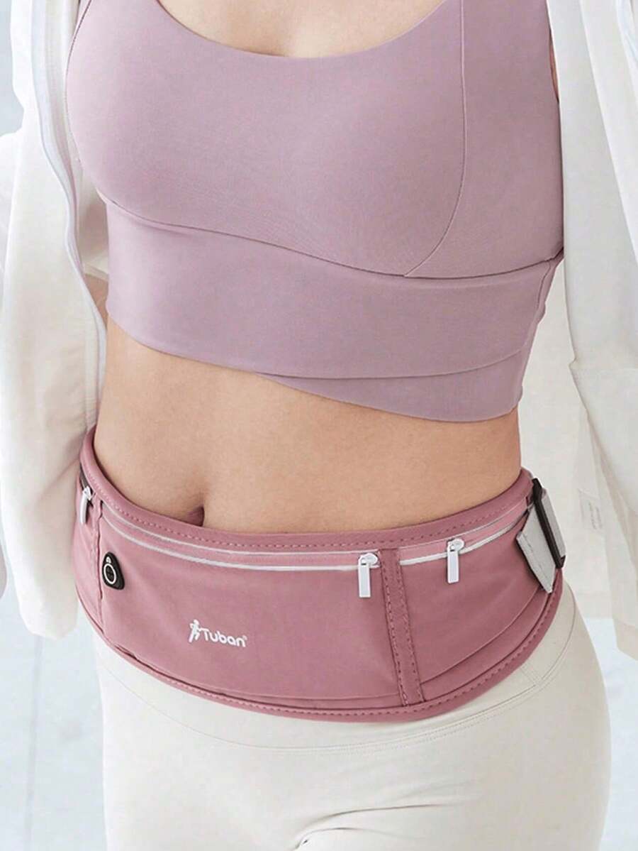 Unisex Sports Waist Bag, Suitable For Running, Hiking, Fitness And Night Running, Can Hold Phone, Reflective Strip Design Suitable For Night Running