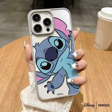 MINISO Disney Stitch 透明磁吸手機殼，防震保護殼，適用於 iPhone 18 Pro/18 Pro Max/17/17 Pro/17 Pro Max/17 Air/16/15/14/13/12/11/X 系列，iPhone 18 Pro Max 手機殼，iPhone 18 Pro 手機殼，iPhone 17 手機殼，聖誕襪填充禮物，送女友 - 淺灰色 - 查看 34