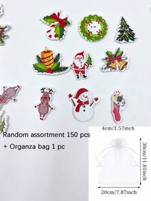 1/30/50/100/150/200pcs Random Christmas Handmade Buttons - Assorted Wooden Holiday Shapes, Suitable For Craft Projects, Scrapbooking And Decoration - Universal, Non-Electric, 14+ Years Old, Sewing Supplies, Sewing Fasteners, Buttons - Multiple Styles - View 15