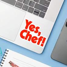 1PC Workplace Culinary Decal Sticker, Yes Chef Cooking Humor Vinyl Sticker For Kindle Laptop, Waterproof Laptop Sticker For Water Bottle Journal Travel Case, Unique Gift For Pastry Chefs Bakers Coworkers Friends - Multicolor - View 1