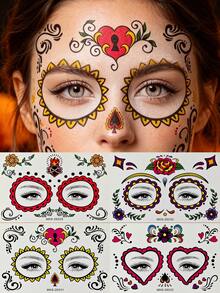 6pcs Colorful Butterfly Snowflake Temporary Face Tattoo Stickers, Fairy Ice Princess Face Decoration Tattoos, Waterproof Face & Body Stickers, Suitable For Halloween, EDM Party, Cosplay, Music Festival Makeup - Multicolor - View 2