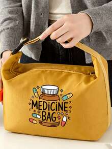 Large Capacity Medical Themed Handbag, Medicine Bag Pattern, Compact Pill Organizer And First Aid Kit, Daily Portable Medication Storage Solution, Multi-Functional Portable Travel Organizer Bag For Storing Medicine, Toiletries, Cosmetics, Data Cables; Combines Medical Bag And Handbag Functions, Suitable For Business, Vacation, Camping, Dorm, Daily And Home Use, Nurse's Day Gift, Christmas Gift. - Multicolor - View 3