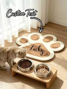 Personalized Dog Food Mat, Dog Feeding Mat, Customizable Pet Name Dog Food Mat, Personalized Dog Bed Mat, Customizable According To Your Dog's Name, Pet Feeding Mat, Suitable For Dogs, Cats, Puppies Accessories - Multicolor - View 4