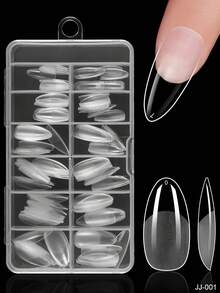 120/600pcs Medium Square Soft Gel Transparent Nail Tips, Semi-Matte Full Coverage Acrylic Pre-Pressed False Nails, Suitable For Home DIY Manicure - Clear - View 13