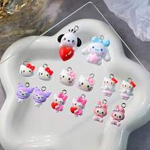SANRIO 10 قطع مجموعة ديكور ثلاثي الأبعاد من سانريو، تتميز بتصاميم لطيفة لهيلو كيتي وميلودي وكورومي وبوتشاكو، مثالية لإكسسوارات الشعر وأغطية الهواتف، بدون رائحة - متعدد الألوان - مشاهدة 6