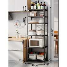 Estante de hierro de 6 niveles, estantes de cocina, estanterías y estantes de almacenamiento, estantes de garaje, ideal para despensa y organizador perfecto para soluciones de almacenamiento y estanterías de garaje - Negro - Ver 5