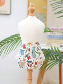 1pc Pet Clothes Dog Cat Apparel Happy Puppy Small Dog Puppy Outdoor Handsome Casual Fashion Cute Pet Clothes Dog Apparel Small Dog Comfortable Floral Diaper - Fairy Tale Kingdom - Multicolor - View 2