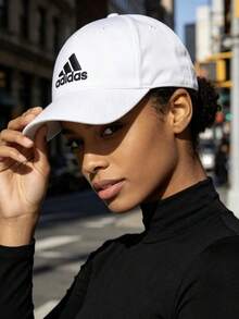 Adidas Cotton Baseball Cap, Structured Front, Unstructured Back, Unisex, White - White - View 1