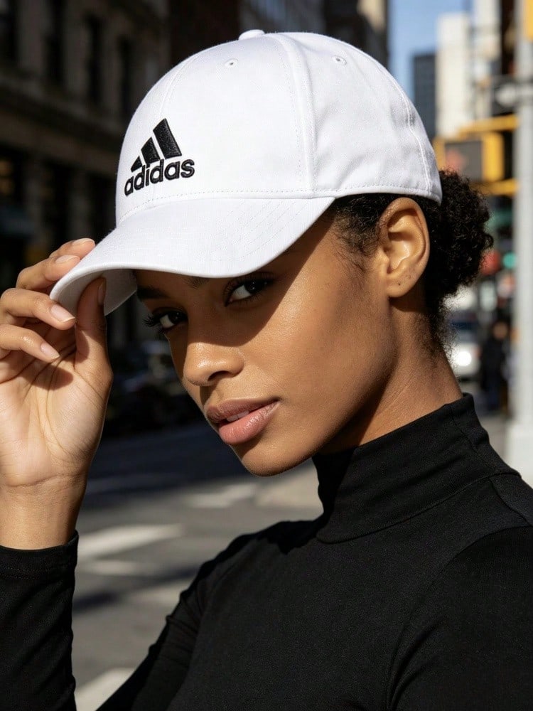Adidas Cotton Baseball Cap, Structured Front, Unstructured Back, Unisex, White - White - View 1