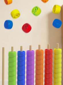 Fun Matching Game, Beaded Educational Toy, Colorful Beads, Can Slide Beads Onto Pillars To Complete Sorting And Matching. Develops Children's Hand-Eye Coordination, Color Recognition And Logical Thinking Skills. Smooth Craftsmanship Without Burrs, Parent-Child Interactive Tabletop Game, Suitable For Children To Play At Home, Enhances Concentration Through Hands-On Activity. - Multicolor - View 11