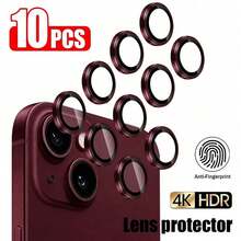 XINHONGYU 10pcs Deep Cherry Red Phone 18 Pro Max/Phone 18 Pro/Lens Protector Film Compatible With Phone 17 Pro Max, Anti-Drop Anti-Scratch, Fits Phone Case, Easy Installation, Made Of 9H Tempered Glass, Camera Protection Accessory, Compatible With 17Pro Max/17Pro/17Air/16Pro Max/16Pro/16Plus/16/15/14/13/12/11, Phone Accessory, Also Suitable As Gift For Friends And Family - Deep Red - View 6