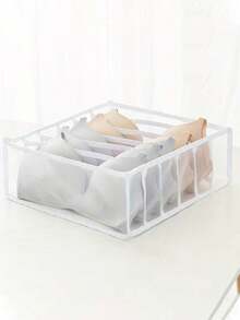 3pcs Wardrobe Storage Organizer Boxes, Bra Drawer Organizer - Divided Storage, Neat And Organized, Suitable For Bras, Socks, Underwear, Space-Saving Closet Storage (6-Slot Design) - White - View 7