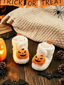 Halloween Unisex Newborn Infant Boot Socks, Non-Slip Sole, Suitable For Toddler Boys And Girls, Winter Warm Fleece Comfortable Sock Shoes - White - View 6