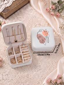 Artistic Linear Jewelry Box-Portable Jewelry Organizer For Women – Ideal For Business Trips, Travel, Commuting-Gift For Bridesmaids, Best Friends - Artistic Line - View 5