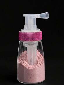 Rhinestone-Decorated Powder Spray Bottle (Suitable For Various Powders, Including Volumizing Powder); Refillable, Transparent, Push-Style Design; Ideal For Home Use And Hair Salons; Perfect For Occasions Like Christmas And Halloween. - Multicolor - View 14