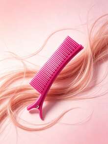 2/1pc Hair Comb Styling Tool - Ergonomic Design For Precise Sectioning, Parting And Hair Cutting - Professional Salon And Home Hair Styling Accessories, Women's Rose Red Hair Clip - Multicolor - View 6
