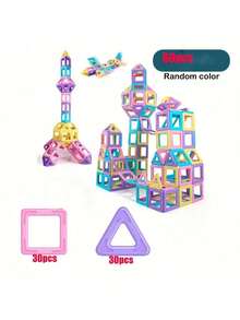Magnetic Building Blocks Set, STEM Toys For Girls And Boys, Magnetic Tiles, Educational Magnetic Toy Blocks Gift For Kids, Halloween/Thanksgiving/Christmas Gift - Multicolor - View 14