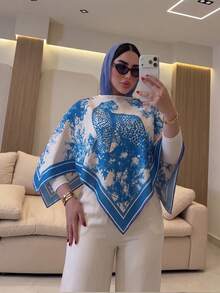 Women's Full Print Top And Pants Arabic Costume Set - Multicolor - View 6