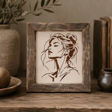 4pcs Women Portrait Stencils, Washable & Reusable Abstract Line Art Women Templates, Suitable For Canvas, Fabric, Tote Bags, Pillows & DIY Crafts - A - View 5