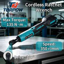 Kunci Ratchet Sudut Kanan Tanpa Kabel TORPOW 3/8" Drive 135N.M Torsi Tinggi 350RPM Baterai Lithium Kunci Listrik untuk Perbaikan Mobil di Ruang Sempit - Biru - View 1