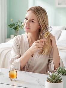 Transparent Visible Liquid Storage And Guide Comb, Ball-Bearing Metal Guiding Teeth For Even Liquid Distribution, Can Replace Manually Applying Hair Care Combs, Essential Oils Soothe The Scalp And Soften Stubble, Home Scalp Care, Portable Hair Comb - Multicolor - View 4