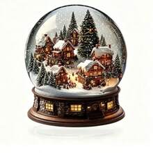 Charming Country Snow Globe Acrylic Decor - Ideal For Christmas, Winter And Thanksgiving Decorations | Perfect For Displaying On Desks, Living Rooms, Bedrooms And More, A Perfect Choice For Christmas Decor - A - View 3