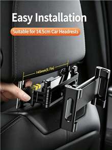 1pc 360° Rotating Telescopic Tablet Car Mount Holder For Headrest And 4pcs Multi-Functional Car Hooks, Compatible With Ipad, Switch, Kindle, 4.7 To 13 Inches, Hooks Can Hang Water Bottles, Drinks, And Bags, Essential Item For Any Outing In The Car. - Multicolor - View 6