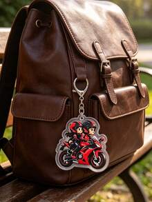 2d Flat Mini Motorcycle, Cute Couple Motorcycle Keychain, Birthday Gift, Valentine's Day, Birthday - Multicolor - View 3