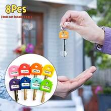 1/4/6/8/10/16/20 Pack, Multiple Colors Available, With Labels, 2.8cm/1.1in Retractable Key Identifiers, Fits Most Keys, Soft Touch Key Covers, With Identification Labels, Easy To Identify Door Keys - Stylish, Easy To Install, Includes Blank And Pre-Printed Labels, Men's Home Office Storage Accessories - Multicolor - View 11