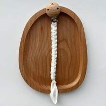 [Heart-Shaped Wooden Frame Style]1pc Handmade Woven Fabric Pacifier Chain, Multi-Color Options, Pacifier Teether Anti-Loss Lanyard - Heart-shaped Wooden Clip Pacifier Chain - View 20