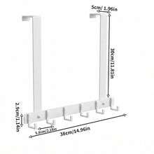 1pc Over-The-Door Coat Rack, No Drill Wall Hanging Clothes Hook, Clothing Storage Rack, Door Back Organizer Shelf, Coat & Hat Rack, Suitable For Bedroom, Bathroom And Other Scenes - White - View 17
