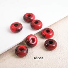 48Pcs 14mm Acrylic Imitation Jade Cloud Two-Tone Abacus Beads, Large Hole Loose Beads For DIY Handmade Bracelet Jewelry Making Accessories - 14mm Imitation Jade Large Hole Bead - View 14