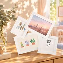 1pc 4 Openings Collage Photo Frame, Available In Black & White, Holds 4x6 & 4x4 Pictures, Wall Mount & Tabletop Multi Picture Frame With Protective PVC Panel, Home Decor Family Photo Display Frame, Ideal Gift For Anniversary & Holiday - 4-slot Collage Photo Frame - View 7