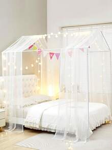 1pc Bed Curtain Mosquito Net, Bed Canopy 75*600cm, 75*300cm, Sheer Transparent Curtain, Drape, For Wedding/Party/Tablecloth/Birthday/Home Decor/Mosquito Net (Light Strip And Accessories Not Included) - Multicolor - View 1