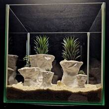 Stacked Rock Cave Basking Platform | Pure White Decor Piece | Waterproof Material | Suitable For Fish, Lizards, Geckos, Turtles | Reptile Tank & Semi-Aquatic Tank Decoration - White - View 1