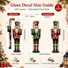 Nutcracker Christmas Window Stickers, Ballet Girl Snowflake Christmas Tree Window Stickers, Pink Holiday Static Cling Glass Decals, Christmas Home Decor - Christmas Soldier - View 11