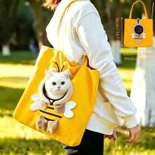 1pc Pet Travel Bag For Cats And Dogs, Crossbody Handbag, Convenient For Outings And Walks, Small Dog Head-Out Shoulder Bag, Breathable Pet Carrier, Suitable For All Seasons - Multicolor - View 16
