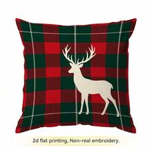 4pcs/1pc Christmas Plaid Christmas Tree Pattern Pillow Case Without Insert, Single-Sided Printed Pillow Case, Suitable For Living Room Bedroom Home Decor, All-Season Pillow Case - Multicolor - View 11