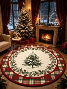 1 buah Karpet Bundar Edisi Terbatas Natal Gaya Rumah Pertanian, Karpet Lantai Motif Pohon Natal dan Kepingan Salju Kotak-kotak Buffalo, Karpet Dekoratif Musiman dengan Desain Liburan, Dekorasi Natal, Hadiah Natal yang Sempurna, Cocok untuk Perayaan Natal dan Tahun Baru, Karpet Dekoratif, Dekorasi Kamar Tidur, Karpet Kecil, Karpet, Dekorasi Rumah, Karpet Ruang Tamu, Karpet Kecil Ruang Tamu, Karpet Kamar Tidur, Dekorasi Rumah Ruang Tamu, Karpet Luar Ruangan, Meningkatkan Gaya Rumah, Cocok untuk Menambah Pesona Dekorasi Keluarga - MultiWarna - View 3