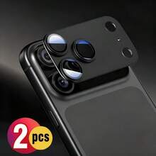 2片裝新款手機鏡頭保護膜，相容 iPhone Duo/18 Pro Max/18 Pro/17 Pro/17 Pro Max，金屬裝甲相機膜，更耐刮 - 黑色 - 查看 12