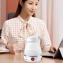 SOKANY09089 Teko Lipat untuk Perjalanan, Kapasitas 600ml, Pemanasan Cepat 600W, Bodi Stainless Steel 304, Bahan Silikon, Dapat Diperluas dan Dilipat dengan Bebas, Sempurna untuk Perjalanan, Perjalanan Bisnis, dan Penggunaan di Asrama - Putih - View 5