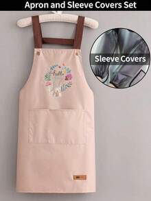 1pc Waterproof Fabric Adjustable Strap Apron, Large Pocket Cute Rabbit Pattern Design, Perfect For Kitchen Cooking, Coffee And Baking, Outdoor Picnic BBQ, Barber, Florist, Farm Cleaning And Other Protective Wear, Durable And Easy To Clean - Little Rabbit - View 19