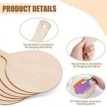 5/10pcs Unfinished Round Wooden Boards, Suitable For Crafts, Christmas Kitchen Decor, Handmade Projects - Wooden Round Boards, Blank, For DIY Painting, Unfinished Wood For Creative Projects, Ideal Gifts For Christmas, Halloween - Round - View 4