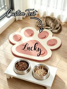 Personalized Dog Food Mat, Dog Feeding Mat, Customizable Pet Name Dog Food Mat, Personalized Dog Bed Mat, Customizable According To Your Dog's Name, Pet Feeding Mat, Suitable For Dogs, Cats, Puppies Accessories - Multicolor - View 8
