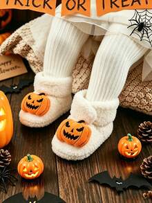 Halloween Unisex Newborn Infant Boot Socks, Non-Slip Sole, Suitable For Toddler Boys And Girls, Winter Warm Fleece Comfortable Sock Shoes - White - View 7