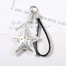 Korean Double-Sided Willow Nail Punk Starfish Keychain Sweet Hand Rope Hanging Decoration Fashionable Versatile Bag Pendant Keychain - Multicolor - View 6