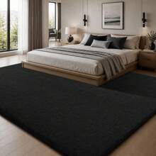 Treeboy Extra Large Rugs Short Pile Soft Fluffy Anti-Slip Mat Living Room Bedroom Carpet For Coffee Table, Carpet With Ins Style, Children's Bedroom, Bedside Carpet - Black - View 8