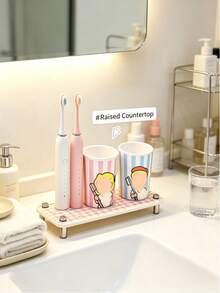 1pc Squishy Diatomite Water Absorbent Mat For Bathroom Countertop, Neutral Color Solid Pattern Quick Drying Toothbrush & Mouth Cup Drain Pad, Simple Style All Season Desk Organizer, Soft Surface Holder Mat For Wash Basin Vanity Daily Use - Multicolor - View 9